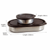 Stainless Steel Lunch Box Set with Lid & Spoon (2 Container Combo)