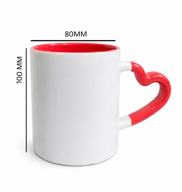 Personalized Peacock & Portrait Printed Heart Handle Mug