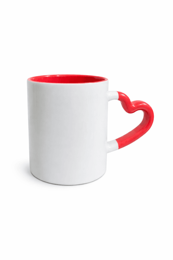 Personalized Peacock & Portrait Printed Heart Handle Mug